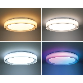 Solight LED osvětlení s dálkovým ovladačem Floco, 30W + 6W RGB, 2100lm, 40cm, změna chromatičnosti, stmívatelné Barevná teplota (К): 3000-6000 K, Stupeň krytí (IP): IP20