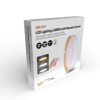 Solight LED osvětlení s dálkovým ovladačem Larios White, 48W, 3360lm, 39cm, změna chromatičnosti, stmívatelné Barevná teplota (К): 3000-6000 K, Stupeň krytí (IP): IP20