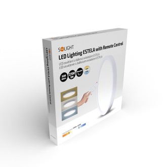 Solight LED osvětlení s dálkovým ovladačem Estela White, 36W, 2700lm, 30cm, změna chromatičnosti, stmívatelné Barevná teplota (К): 3000-6000 K, Stupeň krytí (IP): IP20