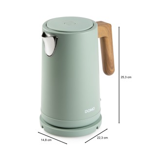 Rychlovarná konvice - nerez, zelená WOOD YOU - DOMO DO9282WK