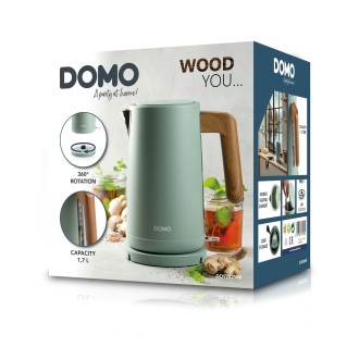 Rychlovarná konvice - nerez, zelená WOOD YOU - DOMO DO9282WK