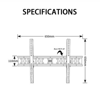 DeTech Náklopný držák na TV 32–65" na stěnu - černá