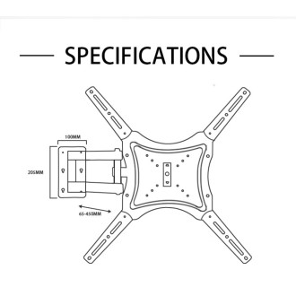DeTech Otočný držák na TV 26–55" na stěnu - černá