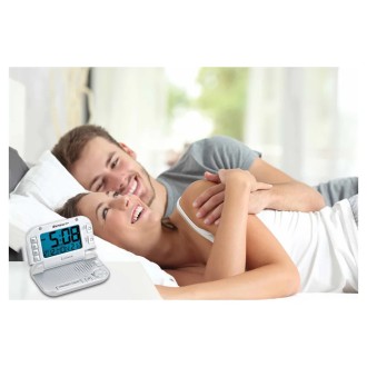 Cestovní budík s relaxačními melodiemi a zvuky