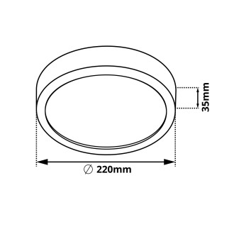 T-led - PL18 LED panel 18W přisazený kulatý 220mm Varianta: Studená bílá