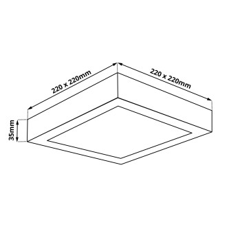 T-led - PS18 LED panel 18W přisazený čtverec 220x220mm Varianta: Denní bílá