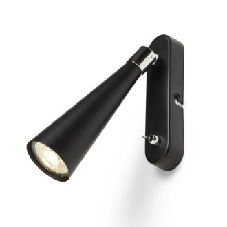 Rendl - ALEXIS nástěnná černá chrom 230V LED GU10 5W Barva: Černá, Barva / Materiál: chrom