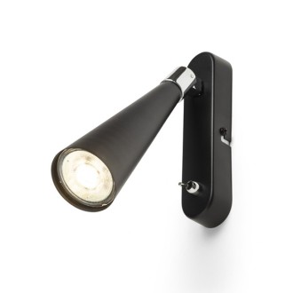 Rendl - ALEXIS nástěnná černá chrom 230V LED GU10 5W Barva: Černá, Barva / Materiál: chrom