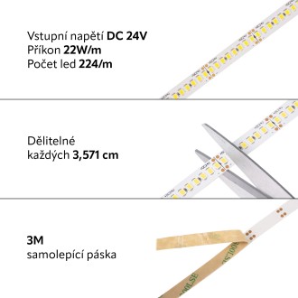 T-led - LED pásek 24EFI22 záruka 3 roky Varianta: Teplá bílá