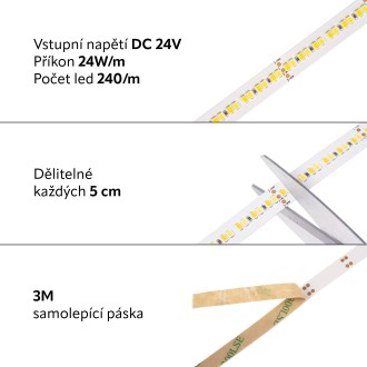 T-led - LED pásek CCT 24CCT24024 záruka 3 roky Varianta: LED pásek CCT 24CCT24024 záruka 3 roky