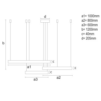 NEDES LED závěsné svítidlo + dálkový ovladač 170W - J4385/B