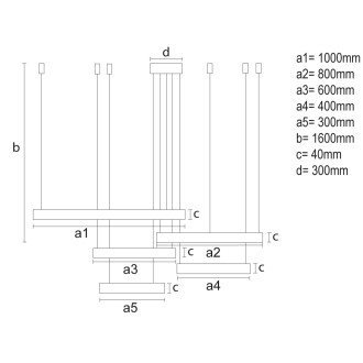 NEDES LED závěsné svítidlo + dálkový ovladač 220W - J4372/B