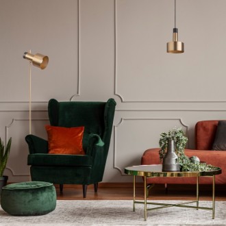 Rendl DIVINA stojanová mosaz/dekor černý mramor 230V E27 5W Barva / Materiál: mosaz, dekor černý mramor