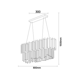 NEDES Závěsný křišťálový lustr PLAZA 300 - N2204