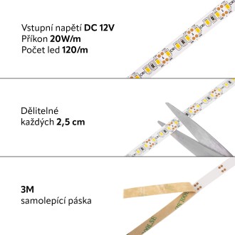 T-led LED pásek CRI-600 vnitřní záruka 3 roky Varianta: Teplá bílá
