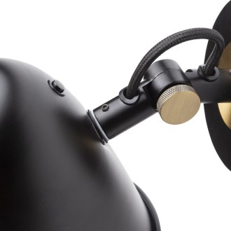 Rendl DANNY nástěnná černá mosaz 230V LED E14 5W Barva: Černá, Barva / Materiál: mosaz