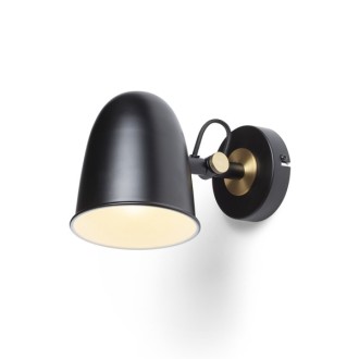 Rendl DANNY nástěnná černá mosaz 230V LED E14 5W Barva: Bílá, Barva / Materiál: matný nikl