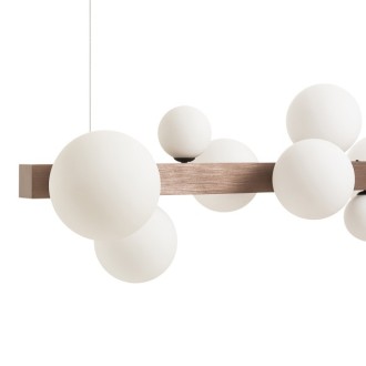 Rendl KASSANDRA závěsná opálové sklo/česaný bronz 230V G9 8x6W Barva / Materiál: opálové sklo, česaný bronz