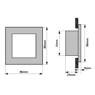 T-led LED vestavné svítidlo RAN-B černé Varianta: Teplá bílá