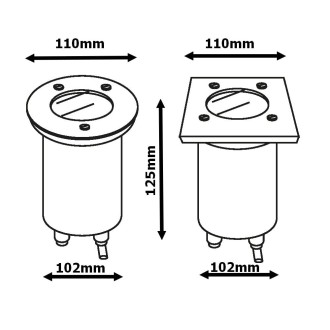 T-led Nájezdové svítidlo PODO-L čtverec Varianta: Nájezdové svítidlo PODO-L čtverec