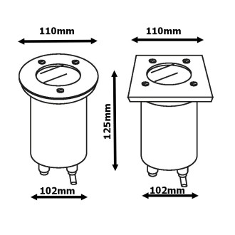 T-led Nájezdové svítidlo PODO-O kulaté Varianta: Nájezdové svítidlo PODO-O kulaté