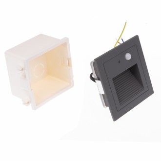 T-led LED vestavné svítidlo PIR-LOPEN-G-IP65 šedé Varianta: Denní bílá