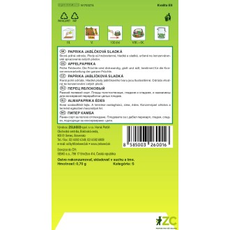 Zelseed Paprika zel. sladká - Ilsa Zel pole, jablíčková 0,7g