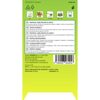 Zelseed Paprika zel. sladká - Ilsa Zel pole, jablíčková 0,7g