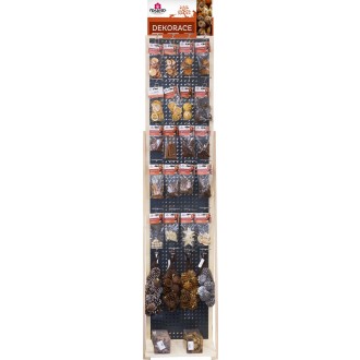 Koncept - ZC Dekorace VÁNOCE malý dřevěný stojan s plech.zády