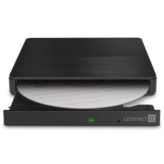 Externí DVD mechanika/hub/čtečka karet Connect IT 3v1 SlimDrive USB-C/A