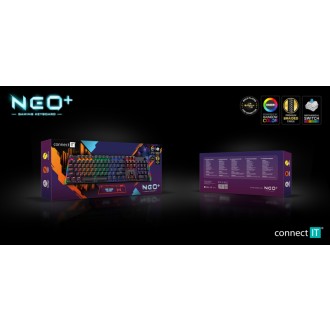 Connect IT NEO2+ Mechanická herní klávesnice, CZ/SK - černá/červená