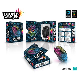 Connect IT Doodle 2 Pro Herní bezdrátová myš - černá