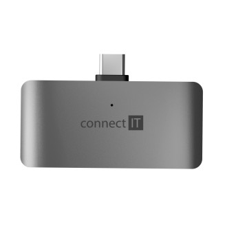 Connect IT CompactPRO USB-C Hub + Čtečka paměťových karet - šedá
