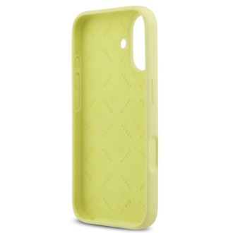 Guess zadní kryt pro iPhone 17, Liquid Silicone 4G Metal Logo - žlutá