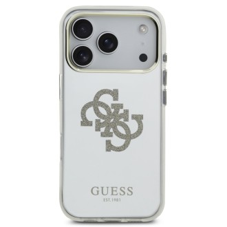 Guess zadní kryt pro iPhone 17 Pro Max, PC/TPU Mirror 4G Glitter Logo MagSafe - zlatá