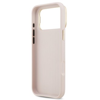 Guess zadní kryt pro iPhone 17 Pro Max, PU Grained 4G Logo Stand Camera Frame - růžová