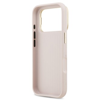 Guess zadní kryt pro iPhone 17 Pro, PU Grained 4G Logo Stand Camera Frame - růžová