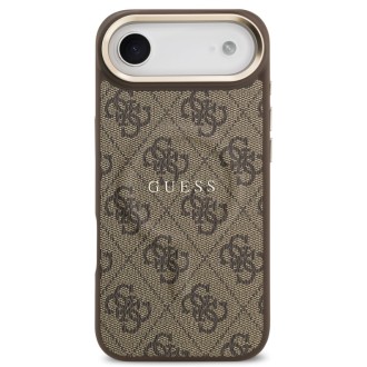 Guess zadní kryt pro iPhone Air, PU Kůže 4G Gold Frame MagSafe - hnědá