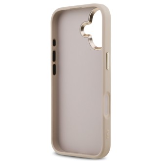 Guess zadní kryt pro iPhone 17, PU Kůže 4G Metal Logo Gold Frame - růžová
