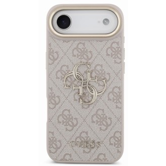 Guess zadní kryt pro iPhone Air, PU Kůže 4G Metal Logo Gold Frame - růžová