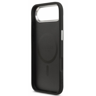 Guess zadní kryt pro iPhone Air, PU Kůže Triangle Logo MagSafe - černá