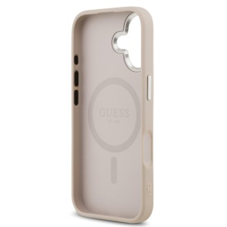 Guess zadní kryt pro iPhone 17, PU Kůže Triangle Logo MagSafe - růžová