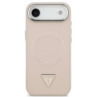Guess zadní kryt pro iPhone Air, PU Kůže Triangle Logo MagSafe - růžová