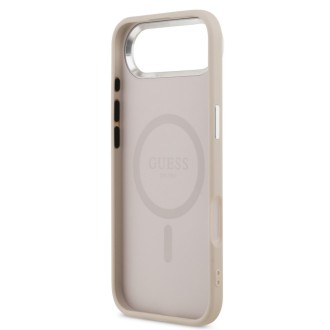 Guess zadní kryt pro iPhone Air, PU Kůže Triangle Logo MagSafe - růžová