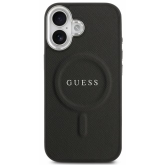 Guess zadní kryt pro iPhone 17, PU Saffiano MagSafe - černá