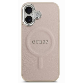 Guess zadní kryt pro iPhone 17, PU Saffiano MagSafe - růžová