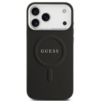 Guess zadní kryt pro iPhone 17 Pro Max, PU Saffiano MagSafe - černá