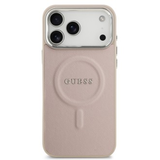 Guess zadní kryt pro iPhone 17 Pro Max, PU Saffiano MagSafe - růžová