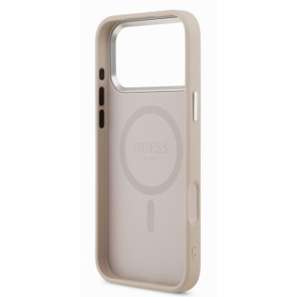 Guess zadní kryt pro iPhone 17 Pro Max, PU Saffiano MagSafe - růžová