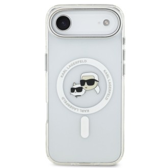 Karl Lagerfeld zadní kryt pro iPhone Air, IML K&Ch Heads Metal Frame MagSafe - průhledná